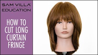 How To Cut Long Curtain Bangs  Curtain Fringe Tutorial [upl. by Arrotal]