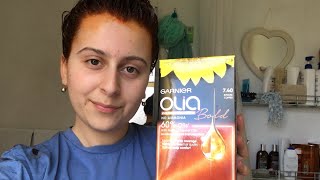 Garnier Olia Bold Intense Copper review from green to orange hair [upl. by Foss]