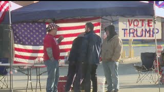 Protestors show up for Donald Trump rally in East Palestine [upl. by Gaelan]