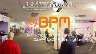 BPM Show 2019 Birmingham  360° walkthrough the main hall  Laserworld [upl. by Estel]