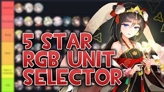 Epic Seven  5th Anniversary 5 RGB Unit Selector Tier List [upl. by Atiuqin494]