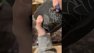 Sgraffito on ceramic planters [upl. by Ronoh278]