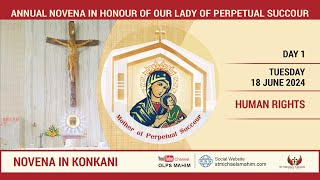 DAY 1 KONKANI  OUR LADY OF PERPETUAL SUCCOUR NOVENA 2024 [upl. by Innus]