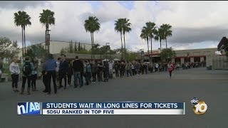 San Diego State students line up early for tickets to see Aztecs basketball [upl. by Pinto]