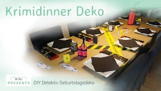 DIY Escape Room Krimidinner Detektiv Agenten Party Deko selber basteln  minipresentscom [upl. by Nimrahc3]