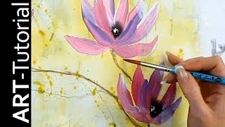 Abstrakte Magnolie mit einfachen Pinselstrichen  Einfach malen  Tutorial von zAcheRfineT [upl. by Lanford]