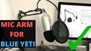 Microphone Stand Set Up For Blue Yeti  Windscreen  POP Filter [upl. by Blackington]