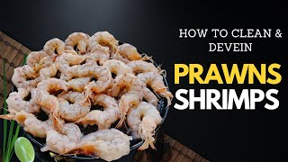 How to clean amp Devein Prawns or Shrimps  Remove the black thread from the prawns  Kolambi  Zinga [upl. by Naimaj]