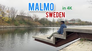 Malmo Sweden from Copenhagen  4K Walking tour in Slottstradgarden  Relaxing natural sound [upl. by Tteirrah]