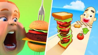 Sandwich Runner Tall Sandwich All Level Gameplay AndroidiOS NEW APK UPDATE [upl. by Burrell]