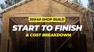 30X40 Shop Build and Cost Breakdown [upl. by Kcirreg]