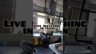 Live sketching in train stranger art shorts drawing [upl. by Lehmann591]