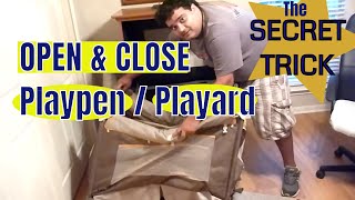 How to open and close a babys PLAYPEN WITH NO EFFORT [upl. by Bibi]