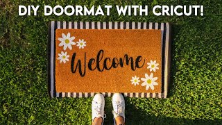 HOW TO MAKE CUSTOM DOORMATS WITH A CRICUT  Quick and Easy DIY [upl. by Sedda199]