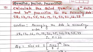 Quartiles Deciles and Percentiles in statistics  Quartiles  Deciles  Percentiles statistics [upl. by Mather9]