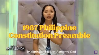 1987 Philippine Constitution Preamble [upl. by Ramedlaw]