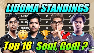 Lidoma Top 16 Qualified Teams 😮 Overall Standings 🔥 Soul Godl [upl. by Isabea272]