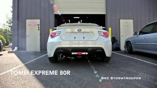 BRZ Stock Exhaust vs UEL Tomei Expreme 80R [upl. by Airtemak]