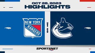 NHL Highlights  Rangers vs Canucks  October 28 2023 [upl. by Nauhs721]