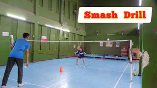 Badminton Training For Intermediate Player  Smash Drill  Pushti Patel [upl. by Crocker]