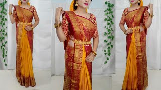 How to wear saree in different StyleSaree wearing new stylesSaree Draping styles Saundaryaa [upl. by Lesko435]