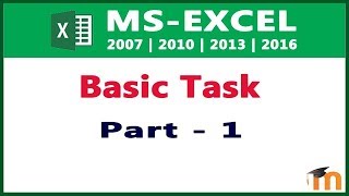 Excel 2013 Tutorial 1 In HINDI  Basic Task Part 1 [upl. by Armillda]