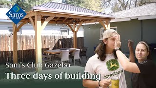 Sams Club Gazebo Review amp Build  Backyard Makeover pt 4 [upl. by Aser811]