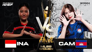 MLBB WOMEN  INDONESIA vs CAMBODIA  GRAND FINAL  IESF WEC24  DAY 4 [upl. by Nyrrek201]