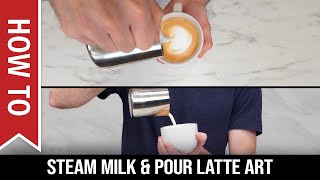 How To Beginners Guide to Steam Milk and Pour Latte Art [upl. by Ailecra]