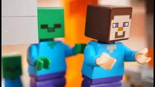 LEGO Stop Motion anime「MINECRAFT THE ZOMBIE CAVE 21141」マインクラフトのゾンビの洞窟21141をストップモーションで組み立てる [upl. by Eirameinna208]