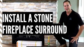 Installing Fireplace Stone Ledgestone by Realstone System [upl. by Dumond]