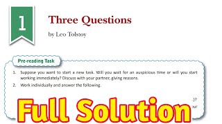 DAV Class 8 English Chapter 1 Three Questions SolutionsDAV Class 8 English Ch1Study With Deep [upl. by Rhett]