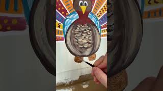 clip Painting turkey face details 🎨🦃 turkeyday thanksgiving2024 acrylicpainting tutorial [upl. by Enilrem610]