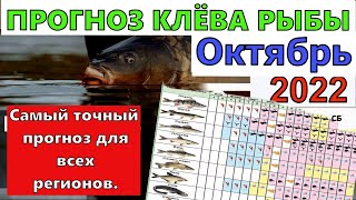 Лунный календарь клева рыбы на Октябрь 2022 года Календарь клева рыбы на Октябрь Прогноз клева [upl. by Ardnekan]