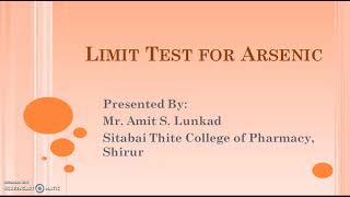 Limit test for Arsenic Basic principle with reaction [upl. by Nalyr]