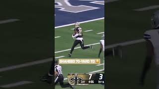 Derek Carr throws a beautiful pass for 70 yards 👀🔥 derekcarr saints nfl viralvideo [upl. by Lyris558]