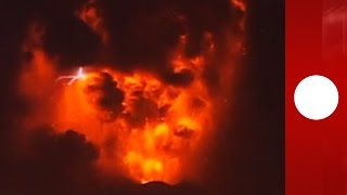 Lightning and lava Chile volcano violently explodes in electric storm [upl. by Quinta429]