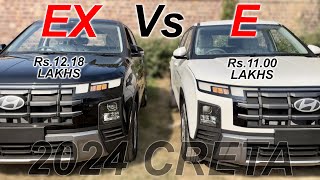 2024 HYUNDAI CRETA FACELIFT EX VS E VARIANT  BASE VS 2ND BASE VARIANT OF CRETA  NEW CRETA 2024 [upl. by Judi213]