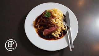 Schwäbischer Zwiebelrostbraten mit handgeschabten Spätzle Sauce gibts in einem anderem Video [upl. by Htebizile593]