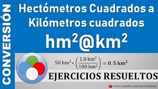 Conversión de Hectómetros cuadrados a Kilómetros Cuadrados hm2 a km2 [upl. by Maxey968]