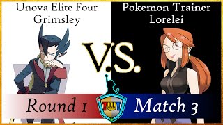 TWT Round 1 Match 3  Unova Elite Four Grimsley VS Pokemon Trainer Lorelei [upl. by Dixil]