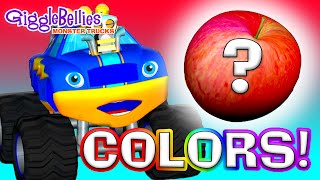 Learn Colors with Trucks 🌈  Colors Song for Kids  GiggleBellies Monster Trucks [upl. by Aneekahs]