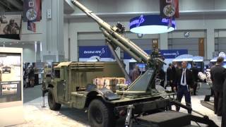 AUSA 2016 Hawkeye 105mm mobile artillery system [upl. by Ticon]