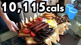 Massive 10000 Calorie English Breakfast Challenge [upl. by Akahc]