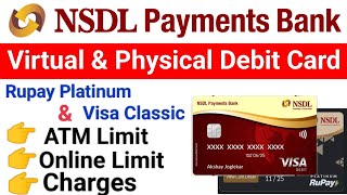 NSDL payment bank debit card limit amp charges  NSDL payment bank atmdebit card charges [upl. by Lyns596]