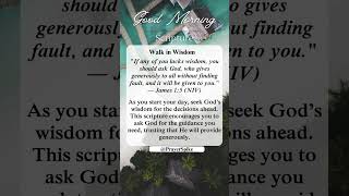 Walk in Godly Widsom shorts morningscripture [upl. by Rehpotisrhc]