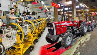 Factory Tour Mass Production of Tractors Engines  Mysterious World of Tractor Engine Assembly [upl. by Drehcir]