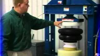 Mounting solid closed cell urethane tire [upl. by Danielle328]