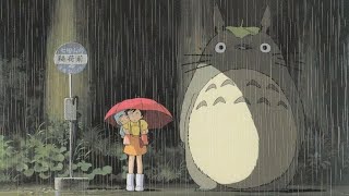 1h The path of the wind🌳 My neighbor Totoro OST wgentle rain sounds 🌱 🌧️ [upl. by Leal]