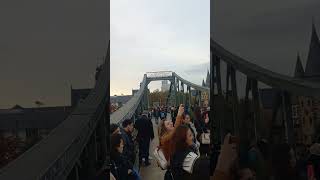 Iconic Bridge in Frankfurt built in 1868 the Main RIVER Germany [upl. by Tterrab]